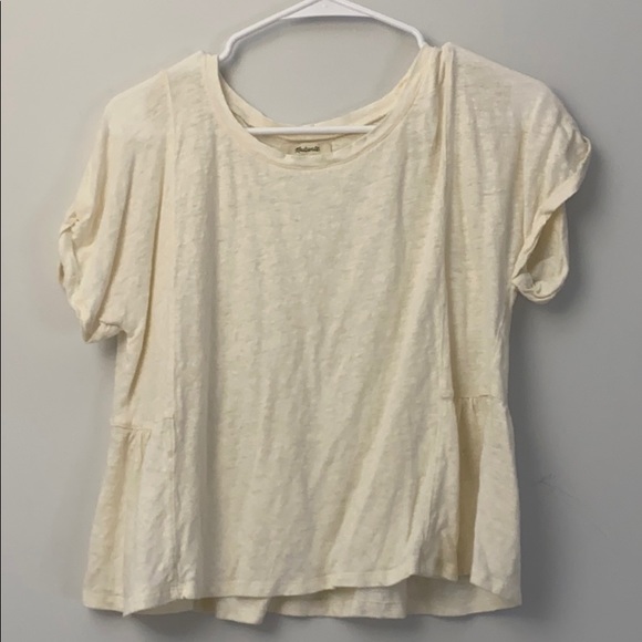 Madewell Off-White Short Sleeve Top - Picture 1 of 2